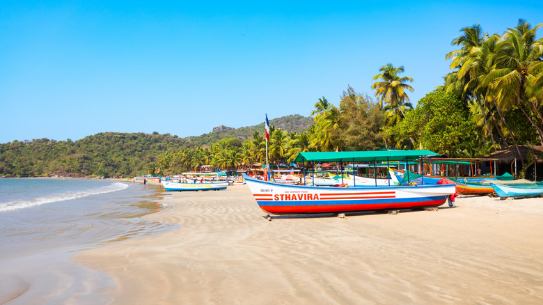A boat on the beach in Goa, India