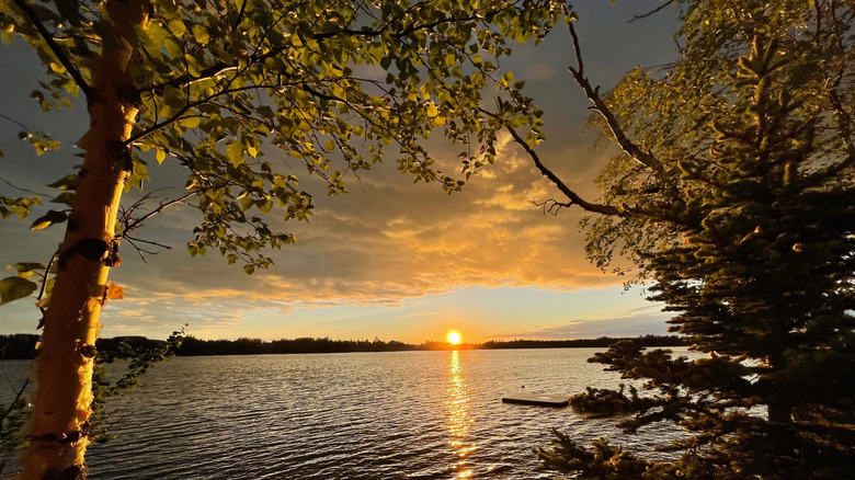 A stunning sunset over Big Lake, Alaska