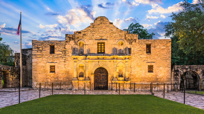 The facade of the Alamo in San Antonio, Texas