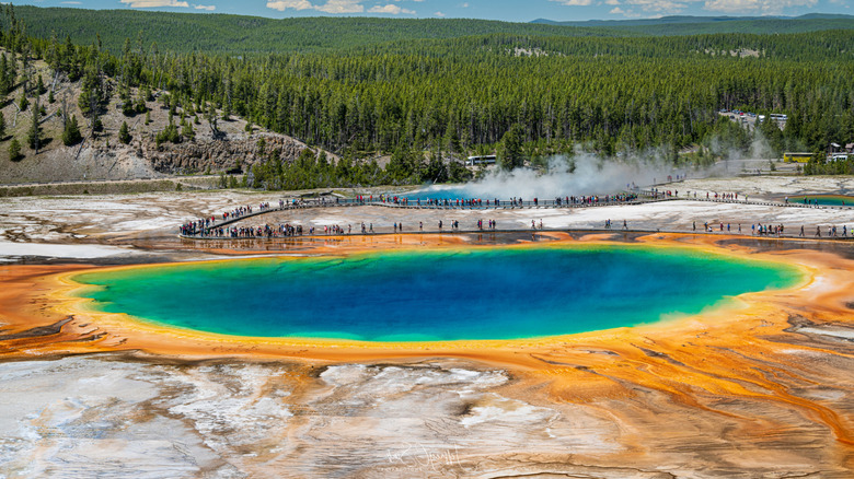 The Grand Prismatic Spring in Yellowstone National Park