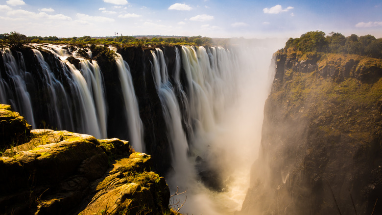 View of Victoria Falls in Africa from above