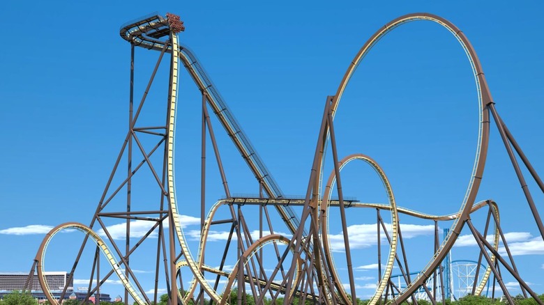 A rendering of the Tormenta Rampaging Run at Six Flags Over Texas