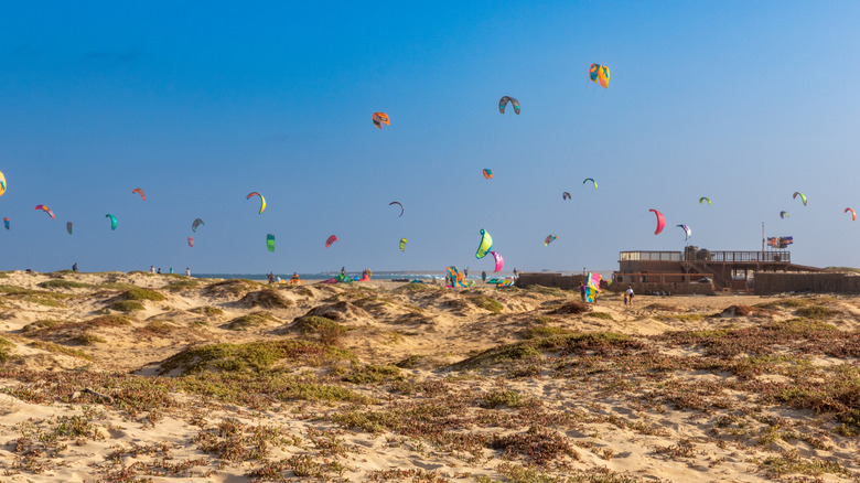 Kite surfers in Sal, Cape Verde