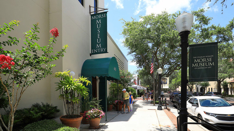 Entrance to the Morse Museum, housing the largest collection of Louis Comfort Tiffany stained glass, pottery, jewelry and paintings.