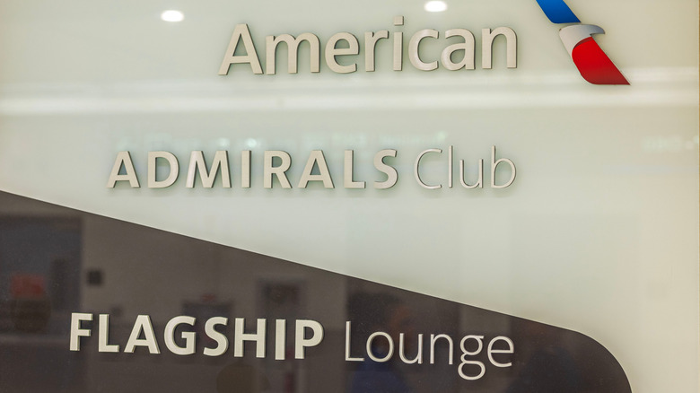 Entry sign for the American Admirals Club and Flagship Lounge space