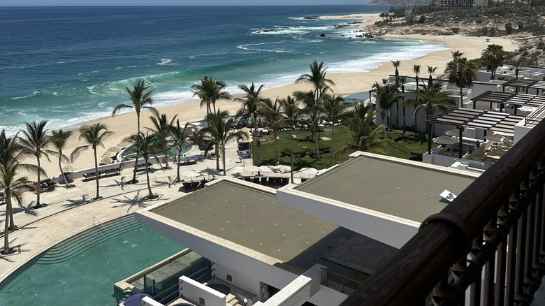 Aerial view of pool and oceanfront at Marquis Los Cabos