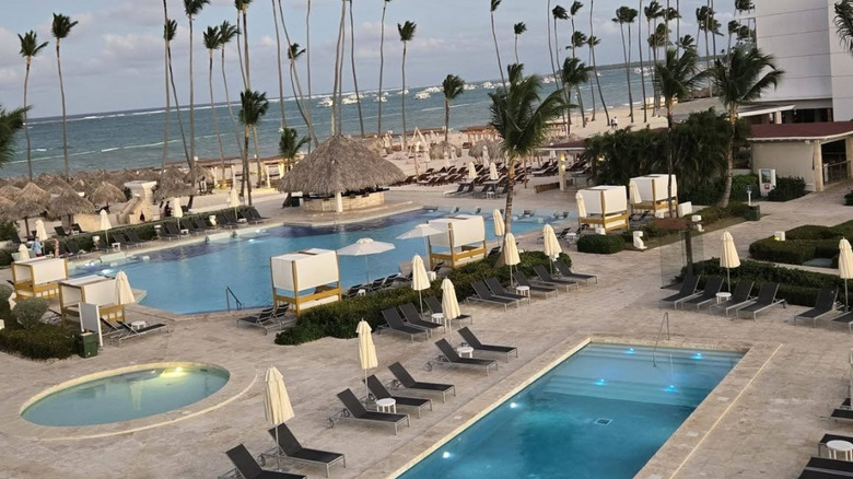Pool and lounge chairs at Paradisus Palma Real Golf & Spa Resort