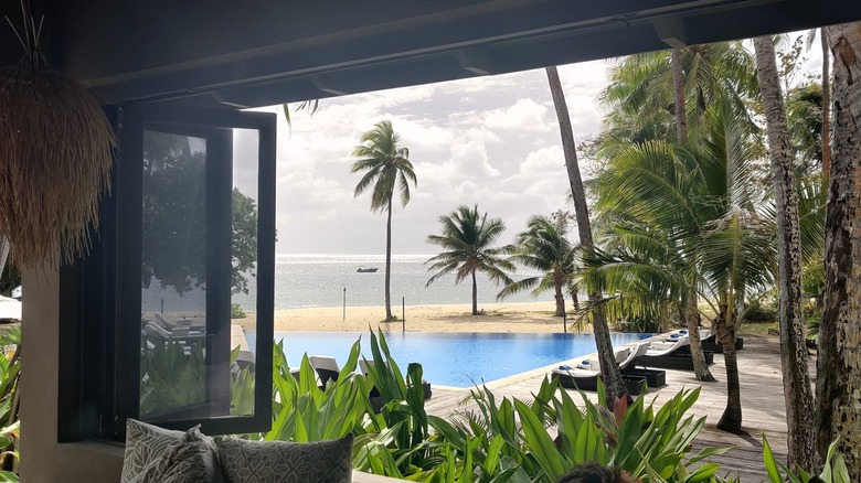 View from inside guestroom at Yasawa Island Resort & Spa