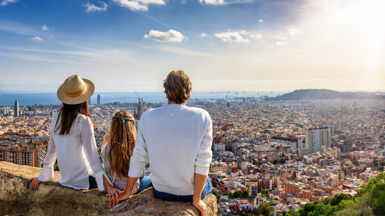 family enjoying city views during their vacation