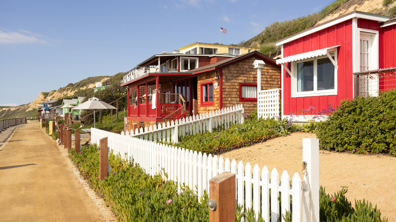 Colorful historic cottages in Crystal Cove State Park