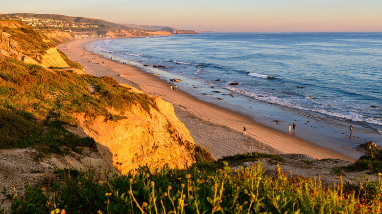 A panoramic shot of the coastline at Crystal Cove State Park in Orange County, California