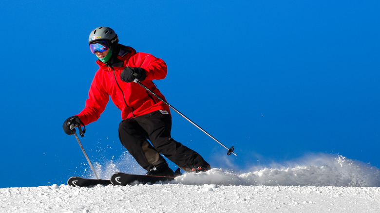 A skiier enjoys the slopes at Nakiska Ski Area Resort