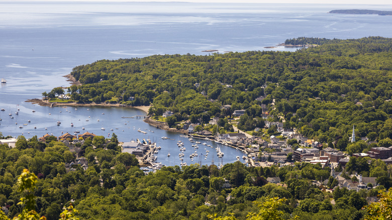 A view of Camden, Maine from the summit of Mount Battie