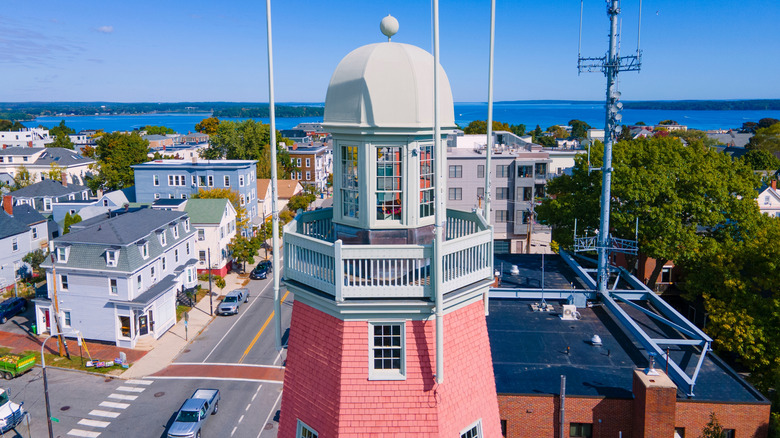 The top of the Portland Observatory, Portland, Maine