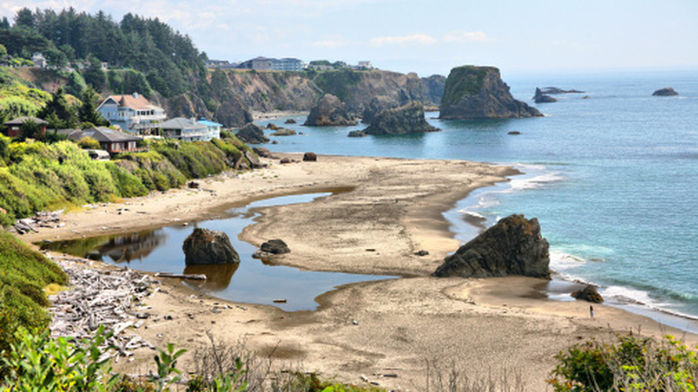 The rocky coastline outside of Brookings, Oregon