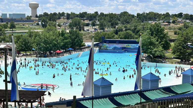 The Turtle Bay wave pool at Water World Water Park in Colorado
