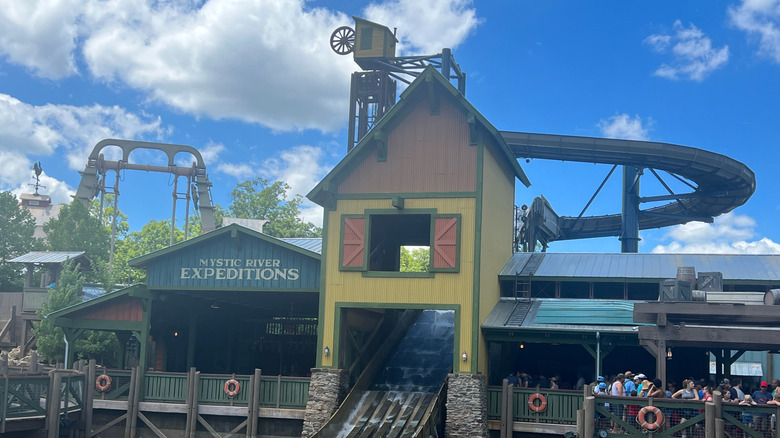 Mystic River Falls ride at Silver Dollar City amusement park in Branson, Missour