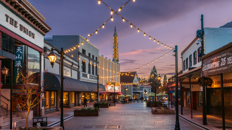 The pedestrian-only Mill Street in downtown Grass Valley, California