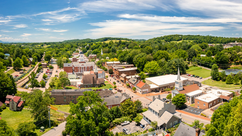 aerial view of Jonesborough, Tennessee