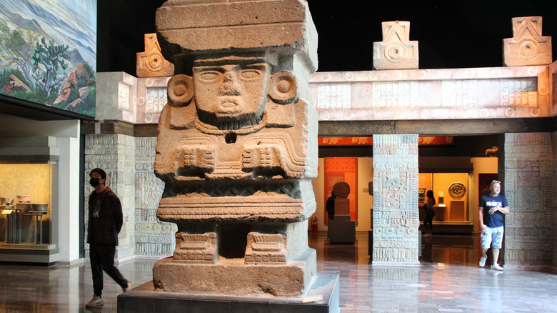 Pre-Columbian Mexican archaeological artifacts displayed at the National Museum of Anthropology in Mexico City