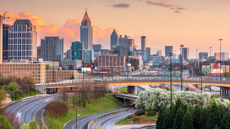 The Atlanta skyline at dusk