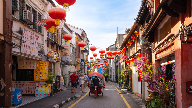 A street view of George Town, Penang, Malaysia