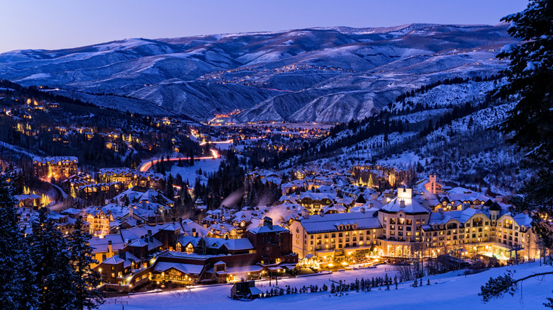 Beaver Creek, Colorado at dusk