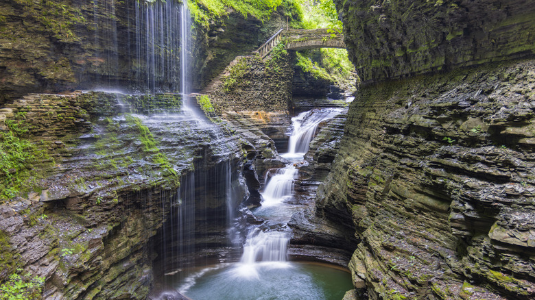 Rainbow Falls in Watkins Glen State Park in New York