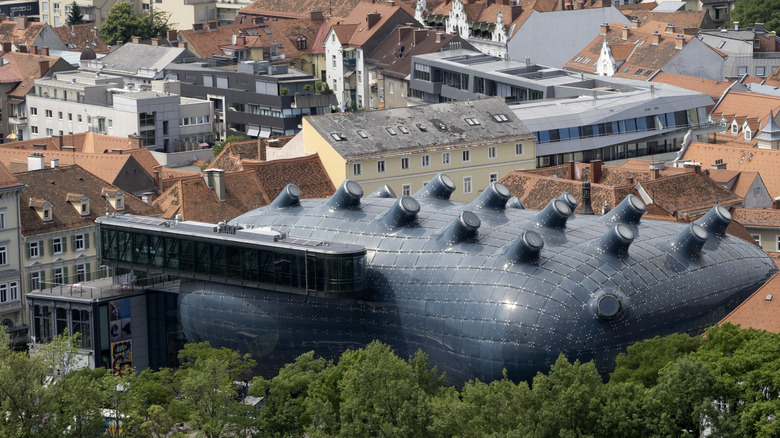The roof of "The Friendly Alien" located in Graz, Austria