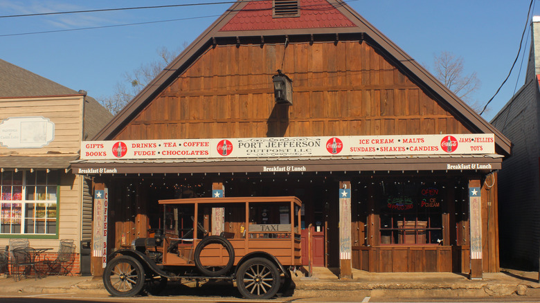 The wooden Port Jefferson Outpost store in Jefferson, Texas