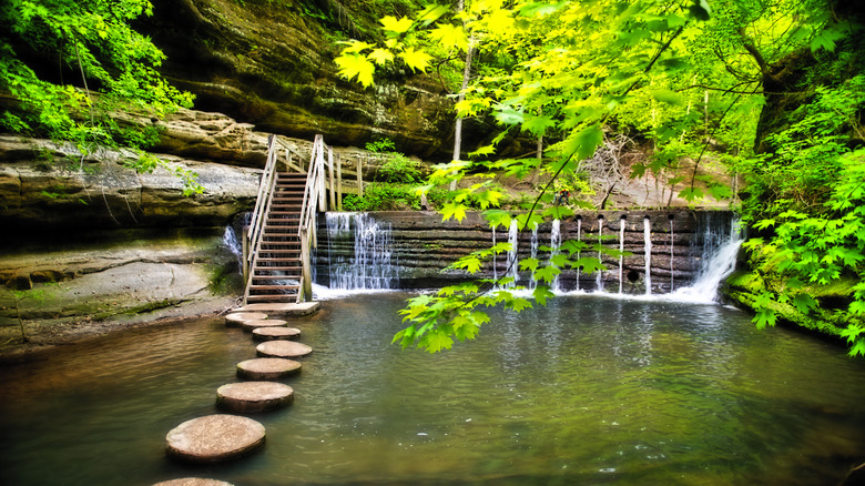 The water at Matthiessen State Park in Oglesby, Illinois