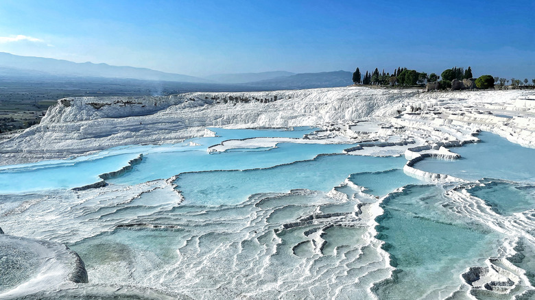 The travertine thermal springs in Pamukkale, Turkey