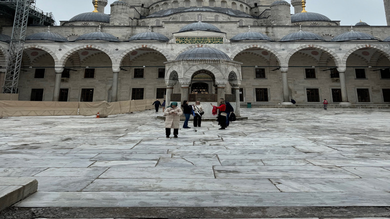 Exterior view of the Blue Mosque from its inner courtyard
