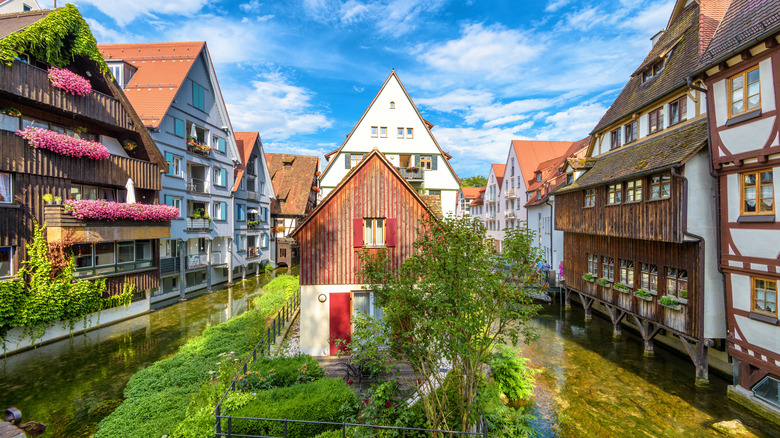 Old buildings in the historic center of Ulm, Germany