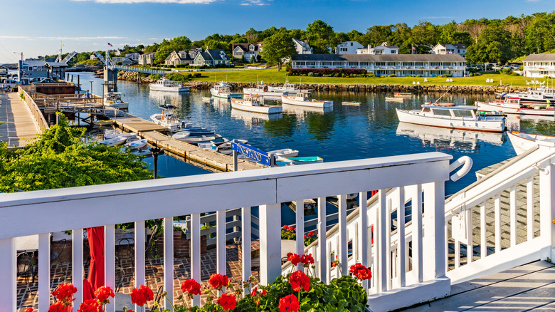 Boats at Perkins Cove in the morning in Ogunquit, Maine