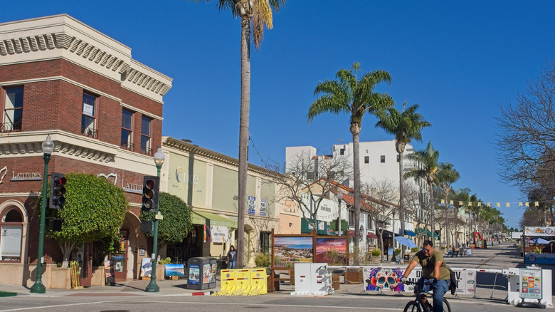 The pedestrian East Main Street in Ventura, California