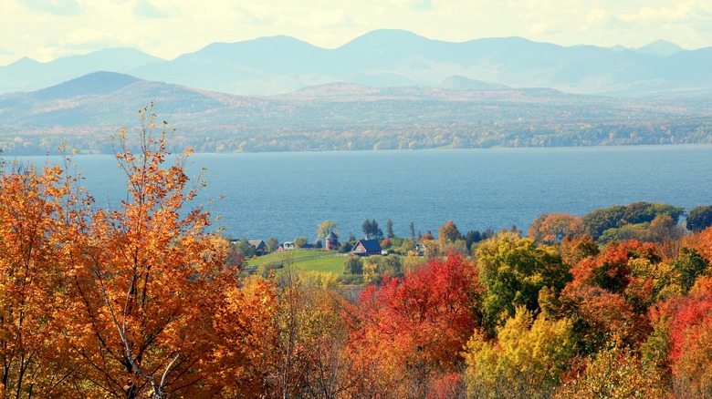A landscape shot of Lake Champlain in Burlington, Vermont