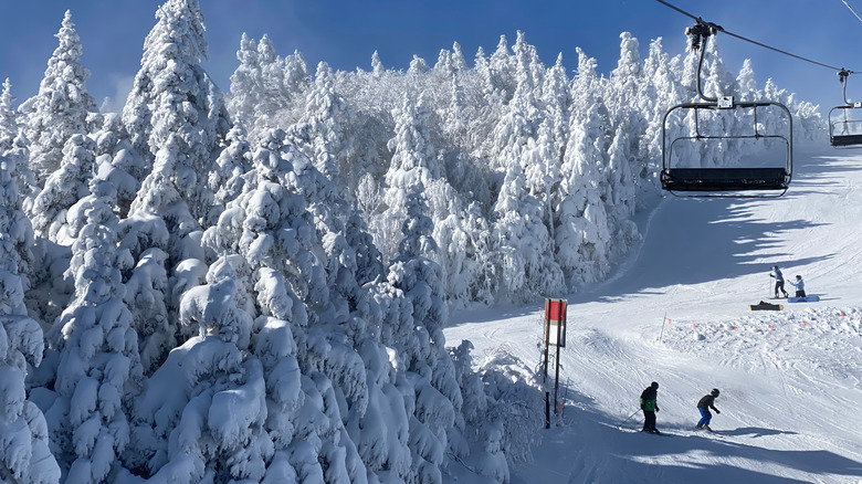 A chairlift at Okemo ski resort