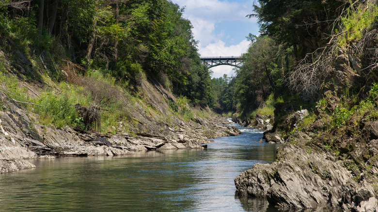 Ottauquechee River in Quechee Gorge State Park in Vermont