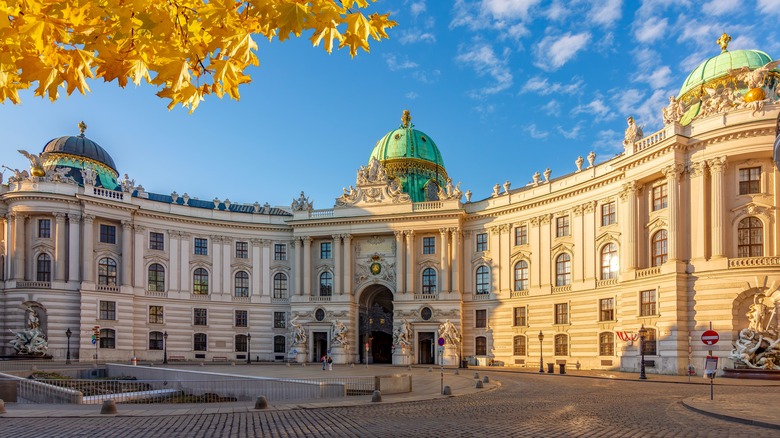 Exterior of Hofburg Palace in autumn
