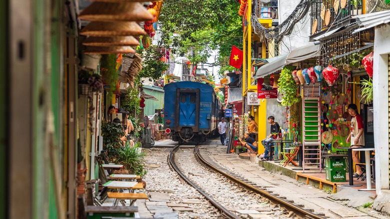 The famous Train Street in Hanoi's Old Quarter