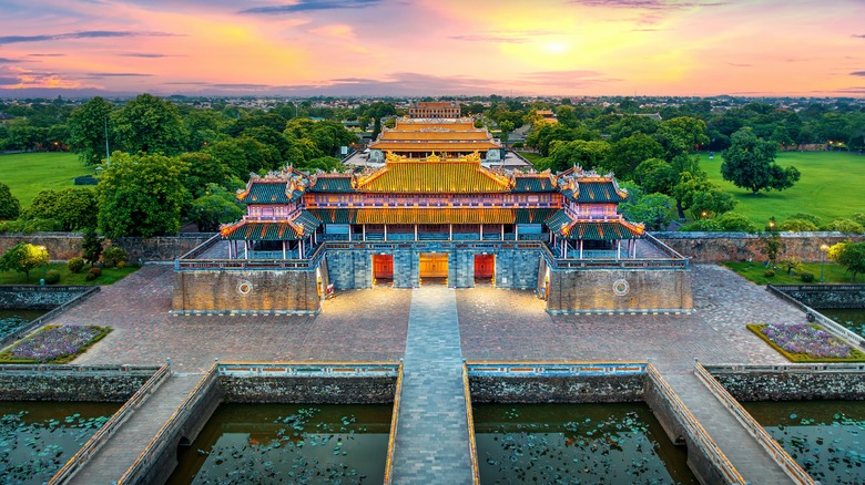 An aerial view of the Meridian Gate the Hue Citadel
