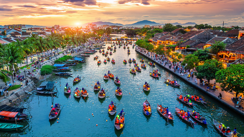 An aerial view of the ancient town of Hoi An