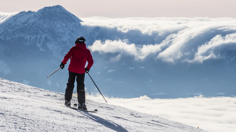 A skier at Gerlitzen Alpe, Carinthia, Austria