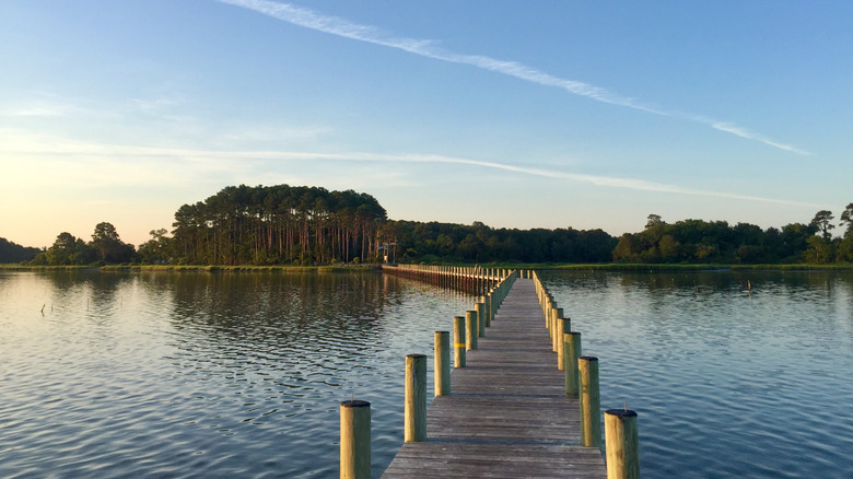 A boardwalk at Cape Charles, Virginia, on Chesapeake Bay