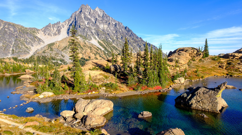 Rocky Lake Ingalls, Washington, with Mount Stuart towering behind