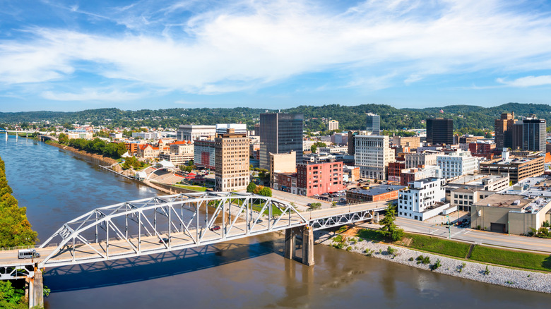 an aerial view of Charleston, WV