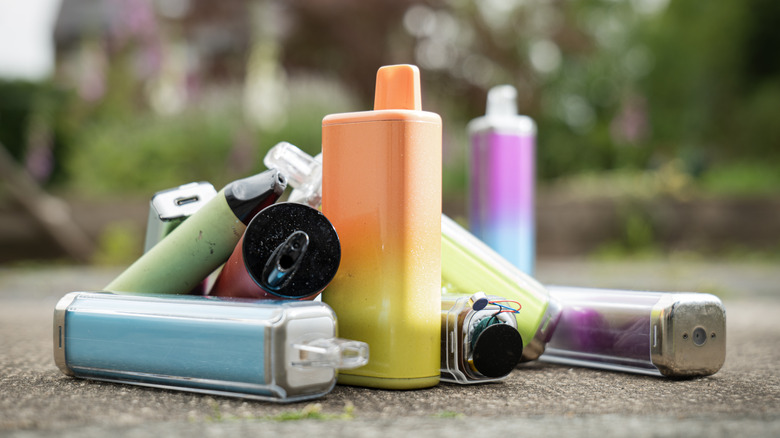 Discarded electronic cigarette vapes