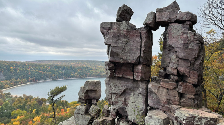 The famous Devil's Doorway at Devil Lake State Park