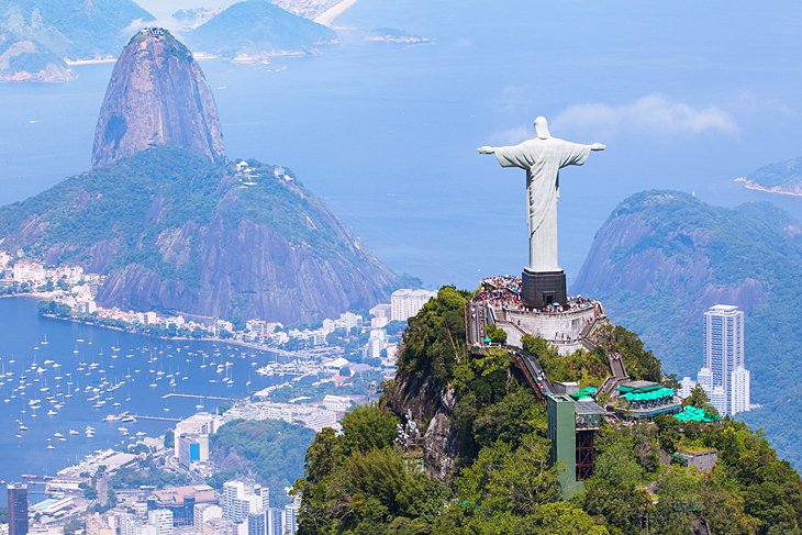 Statue of Christ the Redeemer, the most famous tourist attraction in Rio de Janeiro, Brazil